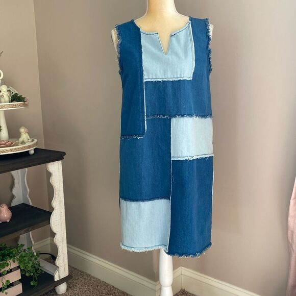 EUC Nanette Lapore Denim Patchwork Dress(size Small) - Picture 4 of 9
